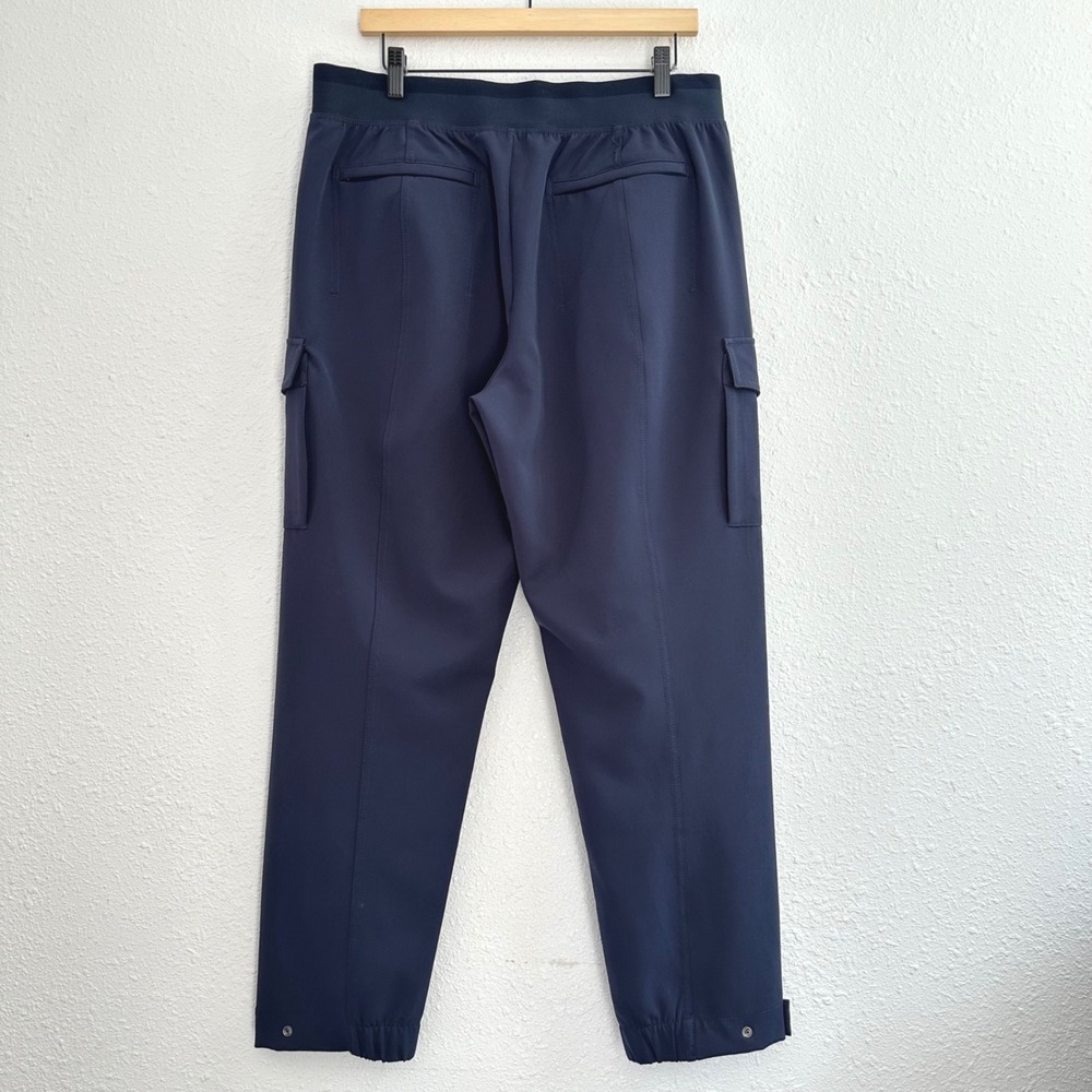 Athleta Endless High Rise Cargo Pants Womens 14 Navy Athleisure Travel Commuter - Picture 2 of 7